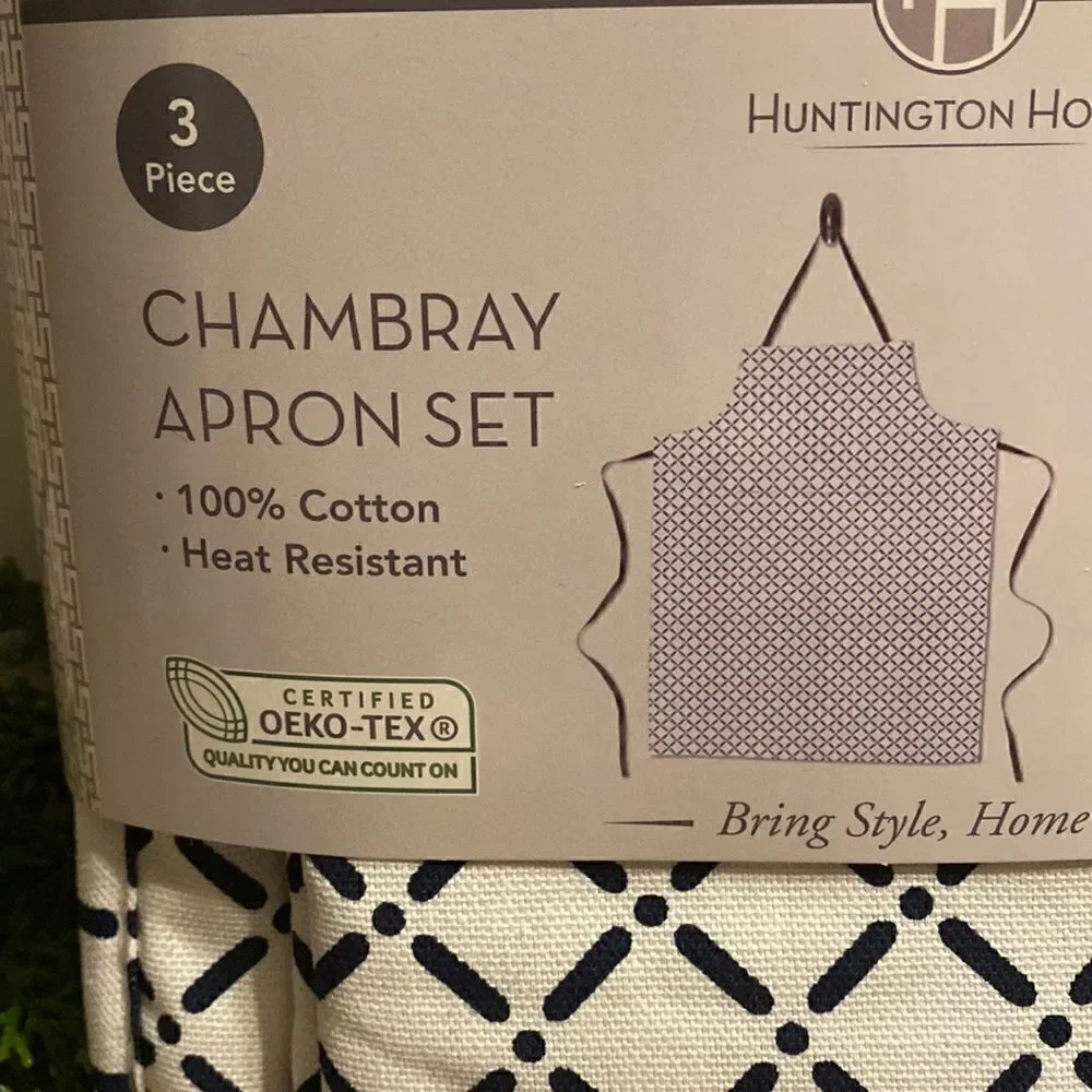 Huntington Home 3 Piece Apron Potholder Set